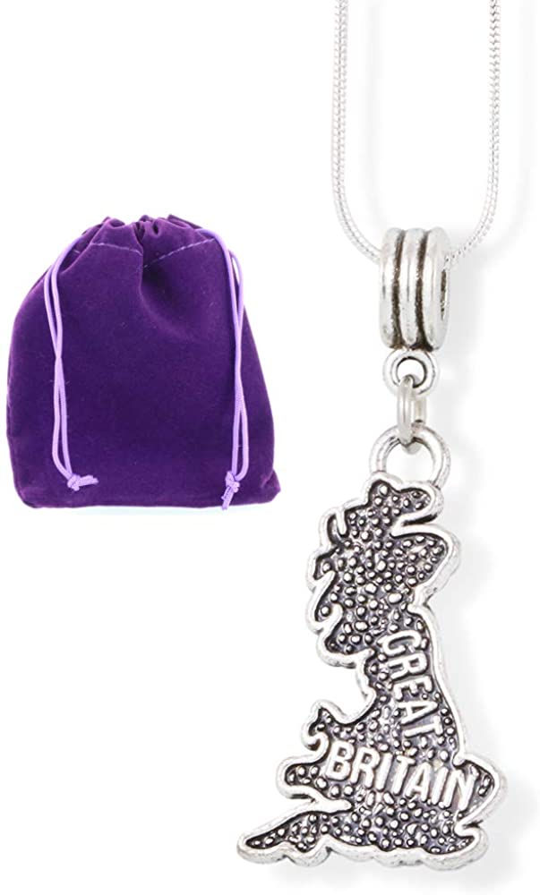 Great Britain Map Necklace | A Britain Souvenir Discover Britain to Wear during your Great Tours England Scotland and Wales a Great Britain Gift for Those Who Love to Tour England and Travel England-0