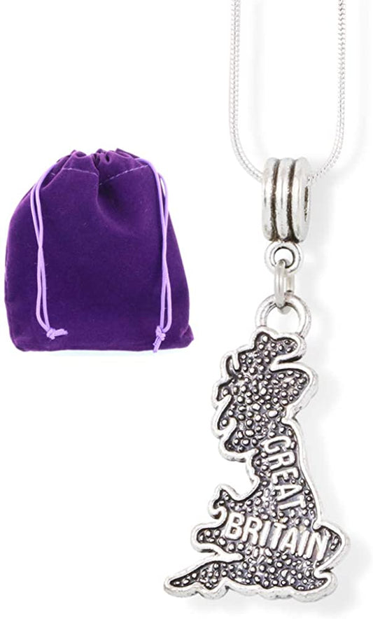 Great Britain Map Necklace | A Britain Souvenir Discover Britain to Wear during your Great Tours England Scotland and Wales a Great Britain Gift for Those Who Love to Tour England and Travel England-0