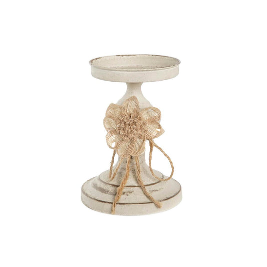 Candleholder DKD Home Decor 13 x 13 x 17,5 cm Metal White-0