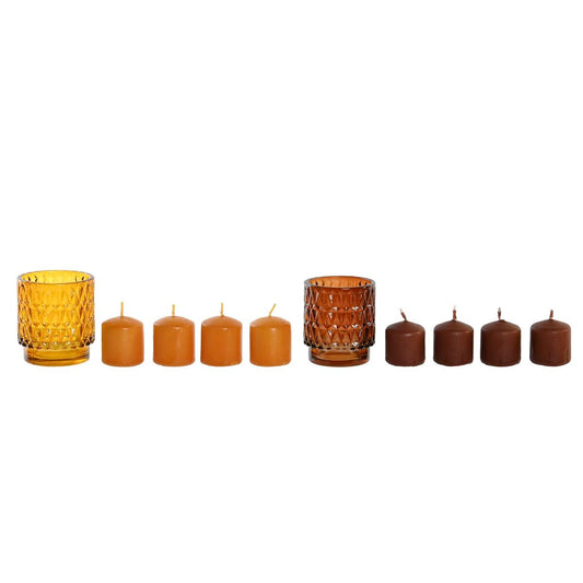 Candle Set DKD Home Decor Brown Mustard (2 Units)-0