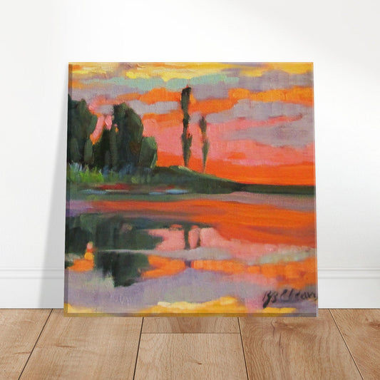 'Dawning of a New Day' I 8x8 inch Canvas Art Print I Original Artwork by American Artist Barbara Cleary-0