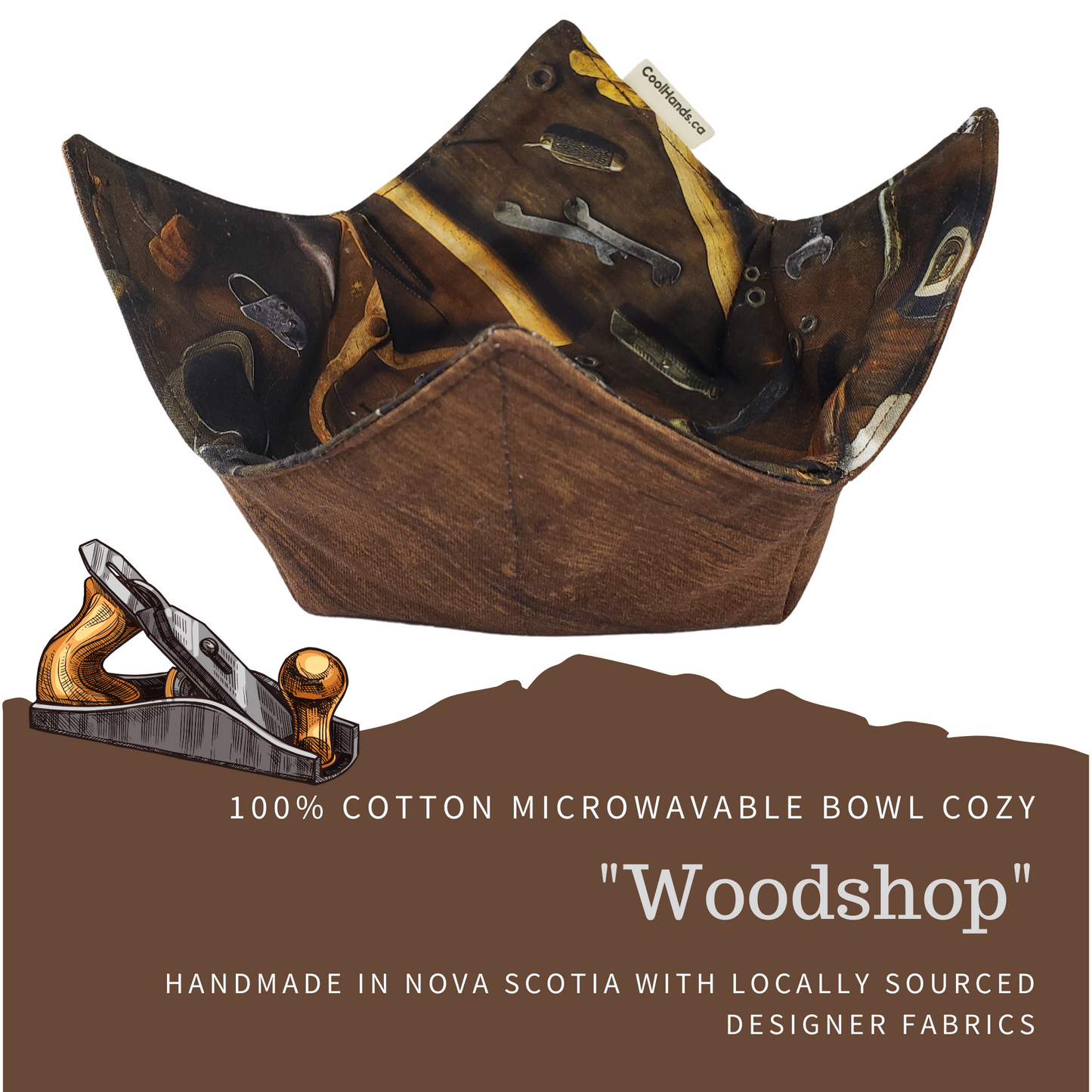 100% Cotton Microwavable Bowl Cozy - Woodshop-0