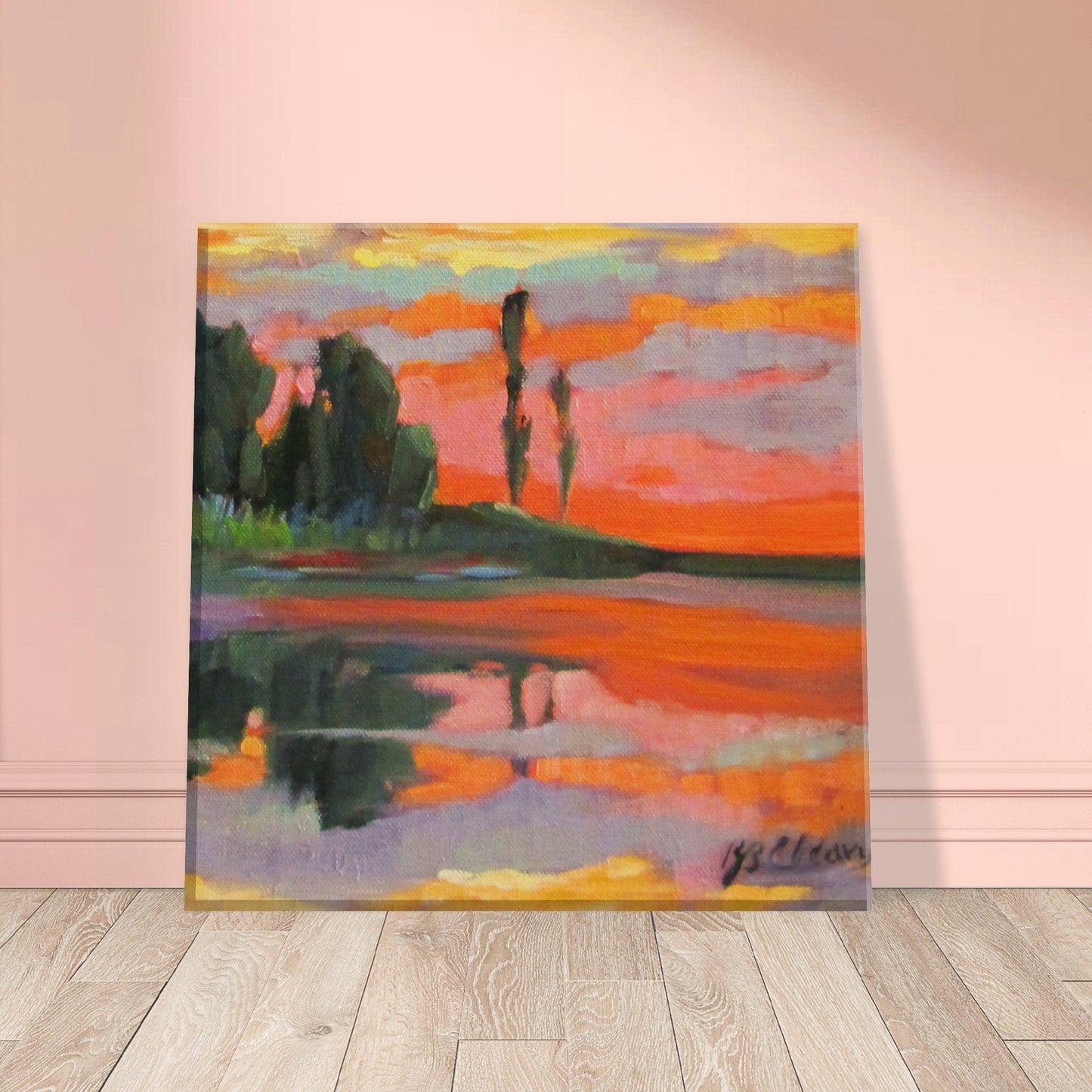 'Dawning of a New Day' I 8x8 inch Canvas Art Print I Original Artwork by American Artist Barbara Cleary-4