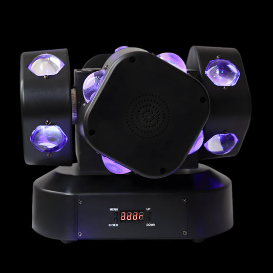 10W*16pcs RGBW 4 Heads Rotating 4In1 Led Laser Strobe Effect Disco Party Lights