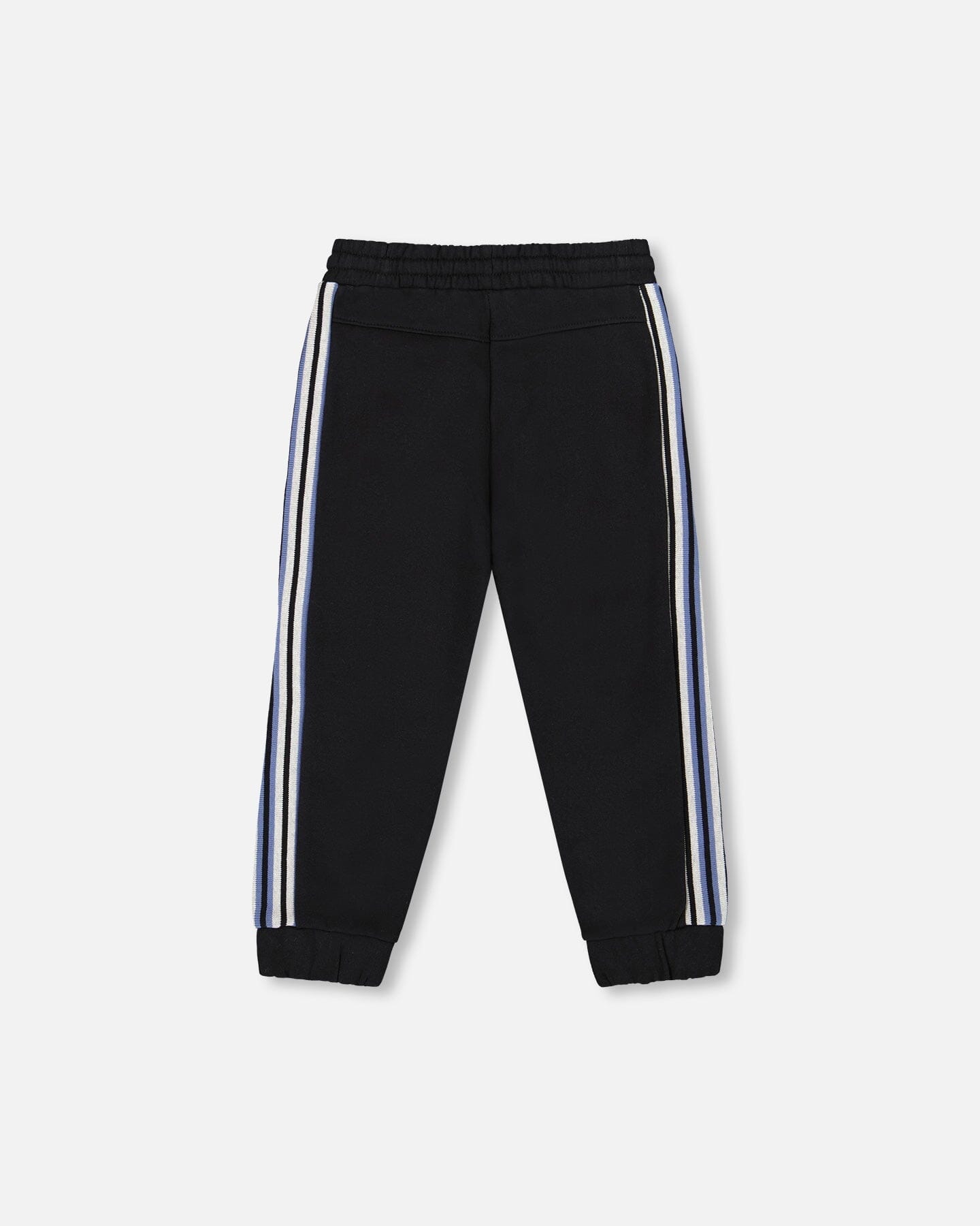 Fleece Sweatpants With Side Stripes Black