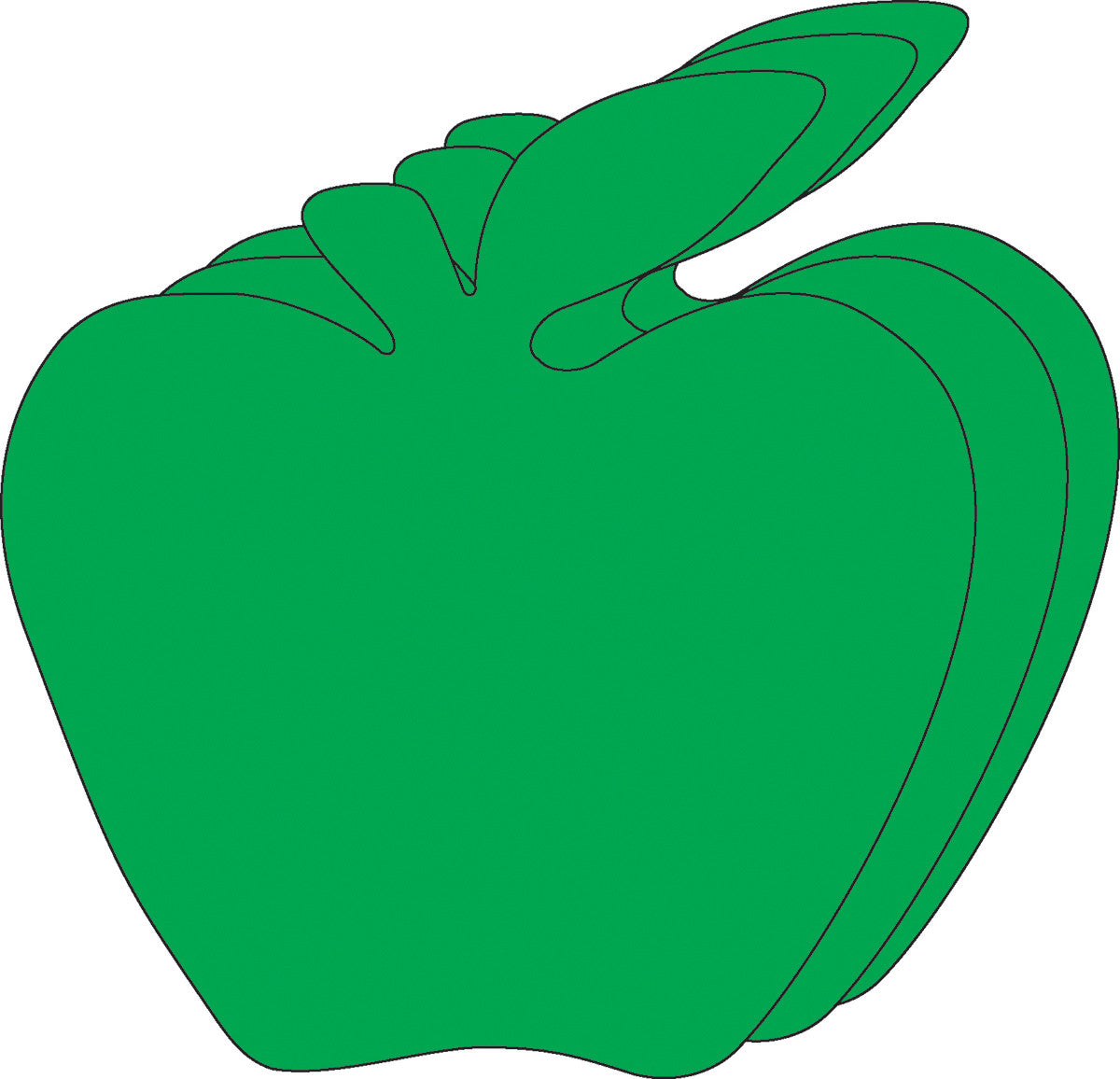 SHAPES ETC. Large Single Color Creative Foam Cut-Outs - Green Apple