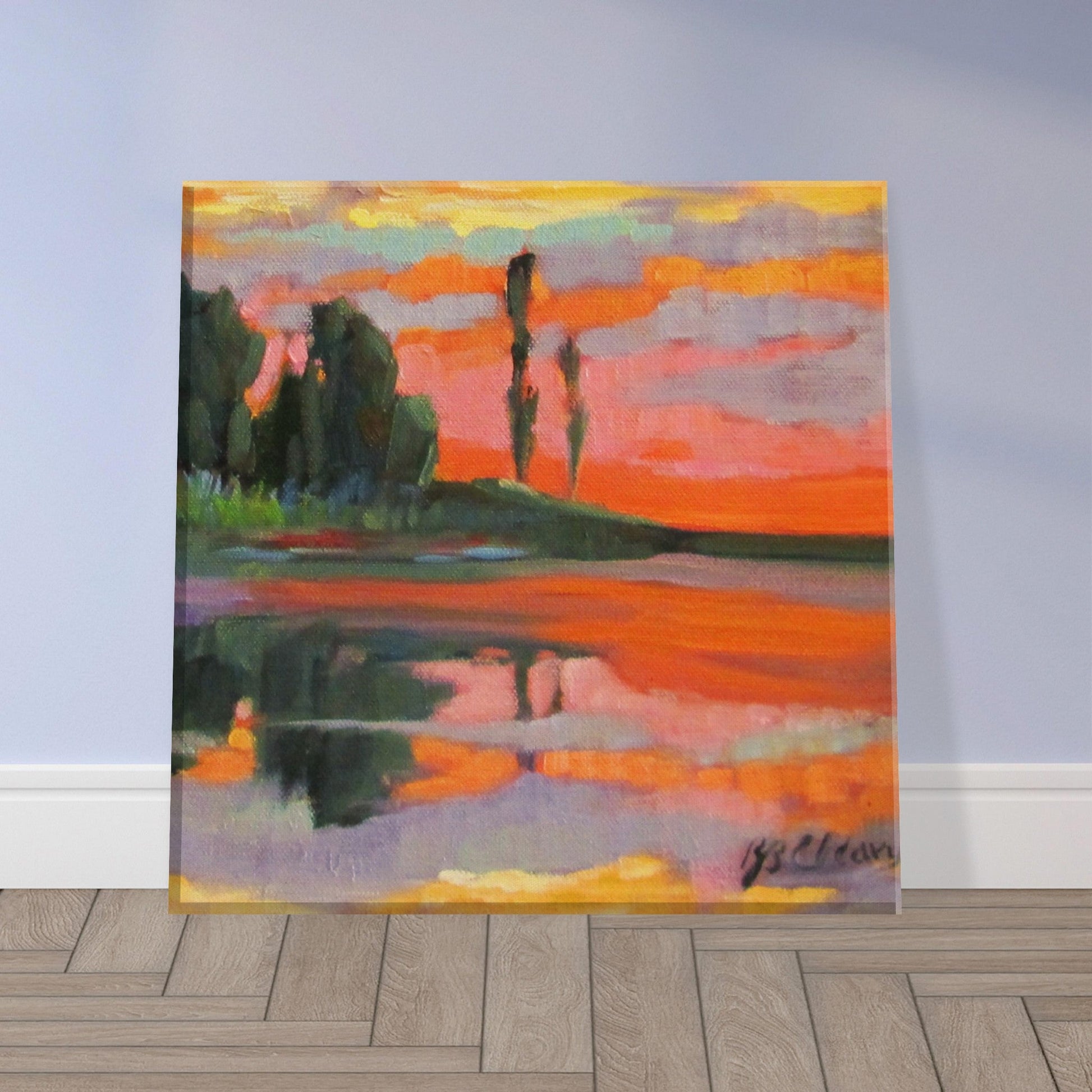 'Dawning of a New Day' I 8x8 inch Canvas Art Print I Original Artwork by American Artist Barbara Cleary-2