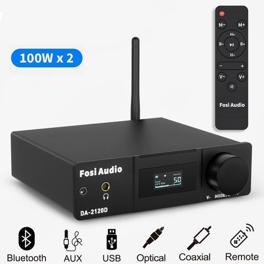 Bluetooth Audio Amplifiers 2.1 Channel Stereo USB DAC Power Amp Coaxial Optical AUX Remote Control For Home Speaker