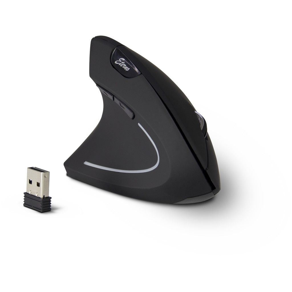 Mouse vertical wireless Inter-Tech Eterno KM-206L negru pentru stangaci (it88884102)-0