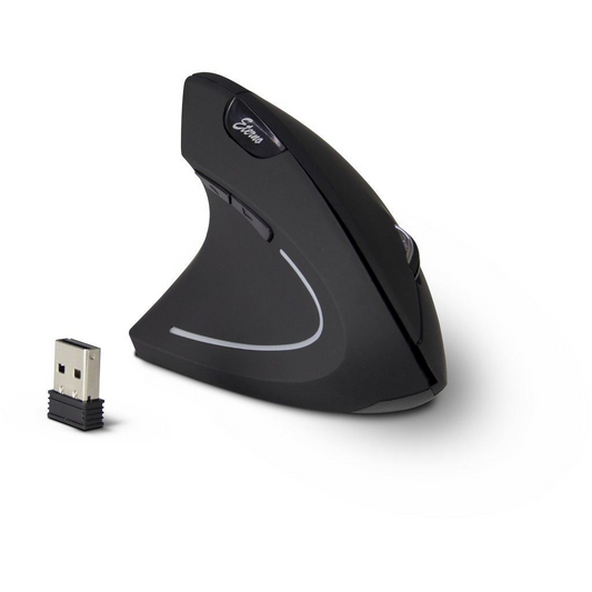 Mouse vertical wireless Inter-Tech Eterno KM-206L negru pentru stangaci (it88884102)-0