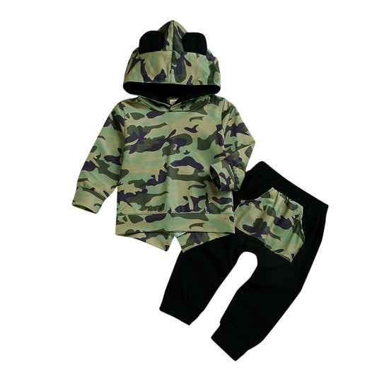 Fall toddler Autumn Kids tracksuit boys camouflage hoodies   little boy fashion clothes 5t winter children clothes D20-0