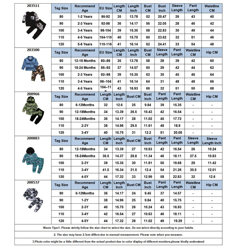 Fall toddler Autumn Kids tracksuit boys camouflage hoodies   little boy fashion clothes 5t winter children clothes D20-4