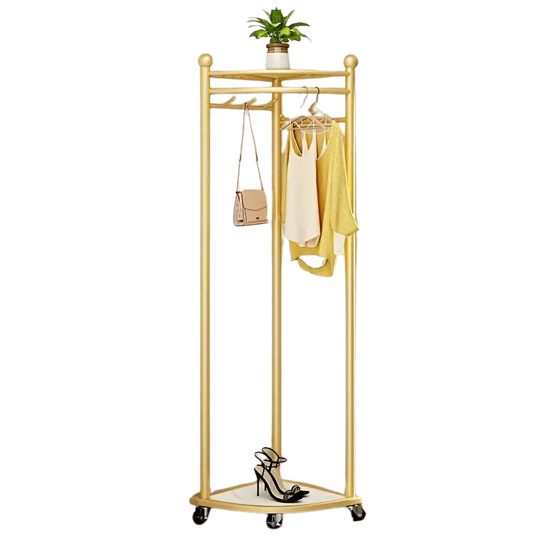 Clothes Rack with Wheels & Storage-0