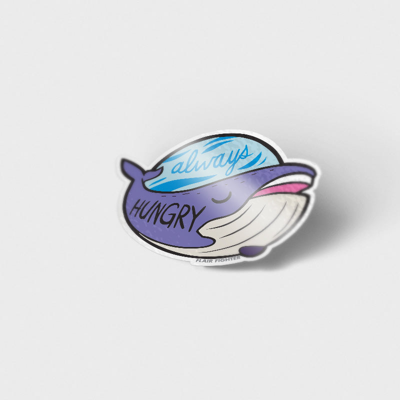 "Always Hungry" Blue Whale Vinyl Sticker-1